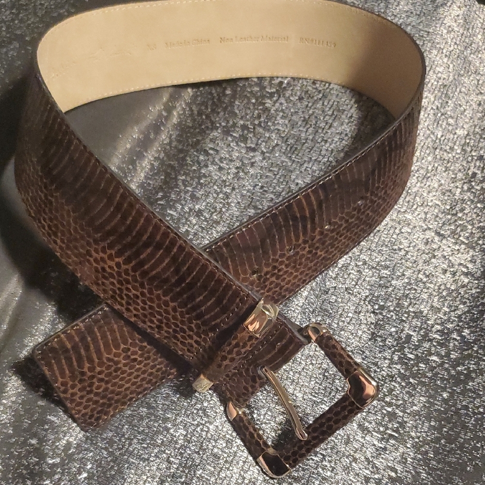 White House | Black Market Brown Snake. Faux Leather Belt. Size XS